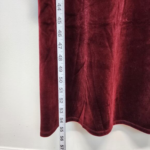 Velvet Faux Wrap Maxi Dress Size L Berry Red Dark Romantic Fairy Medieval Goth - Picture 9 of 15